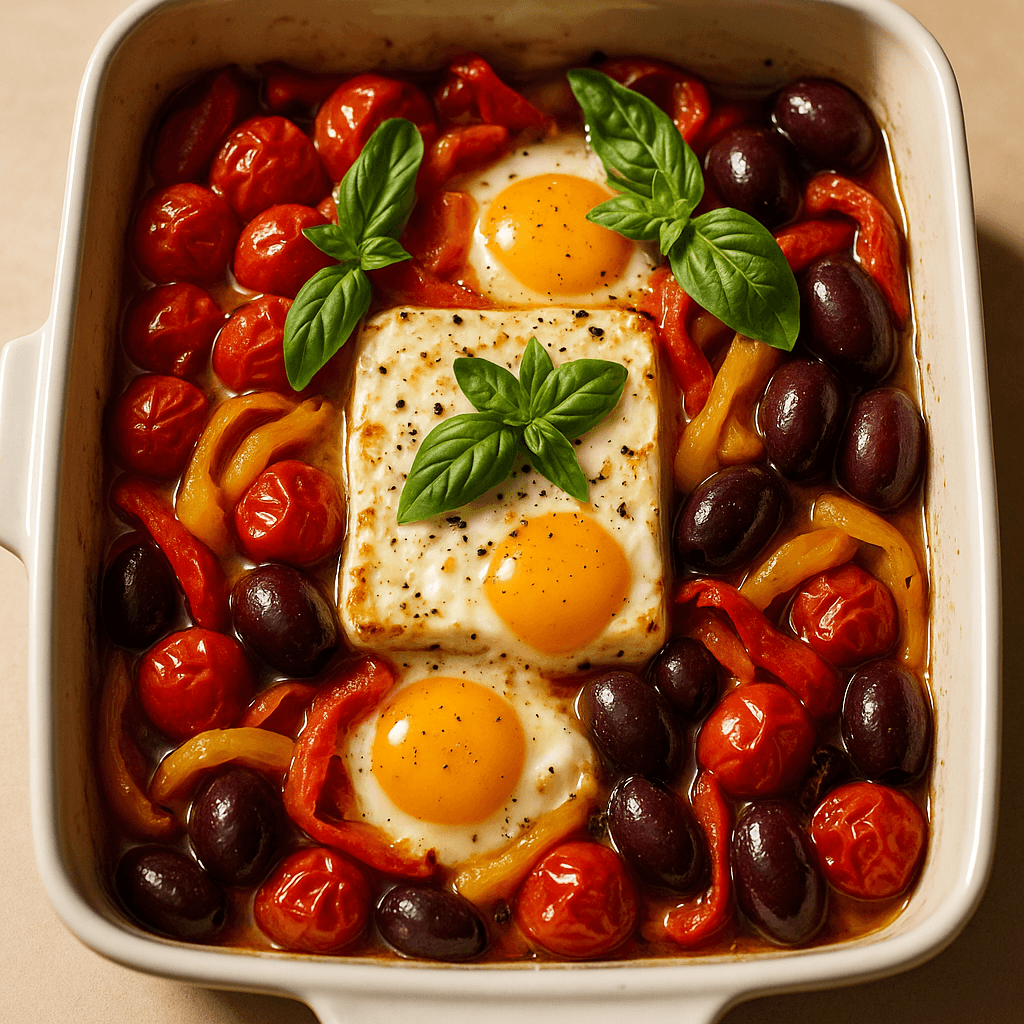 Mediterrane gebackene Feta-Eier
