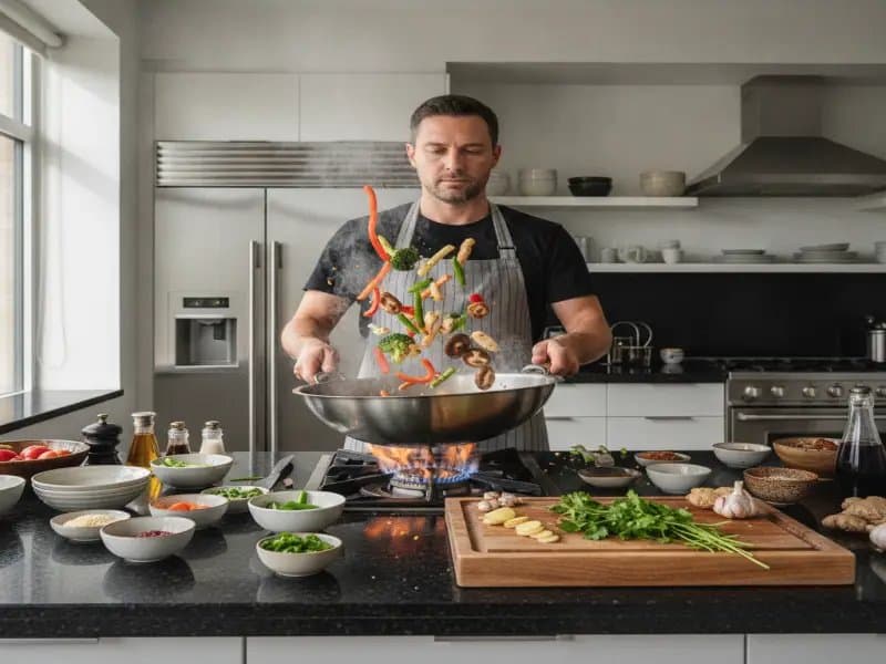 Pfannenrühren wie ein Wok-Meister: Hitze, Tempo und Technik