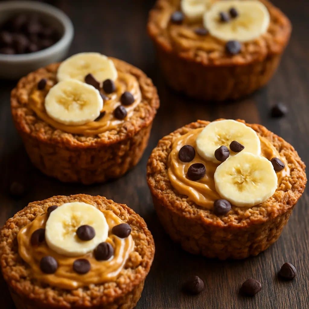 Baked Oat Cups with Peanut Butter