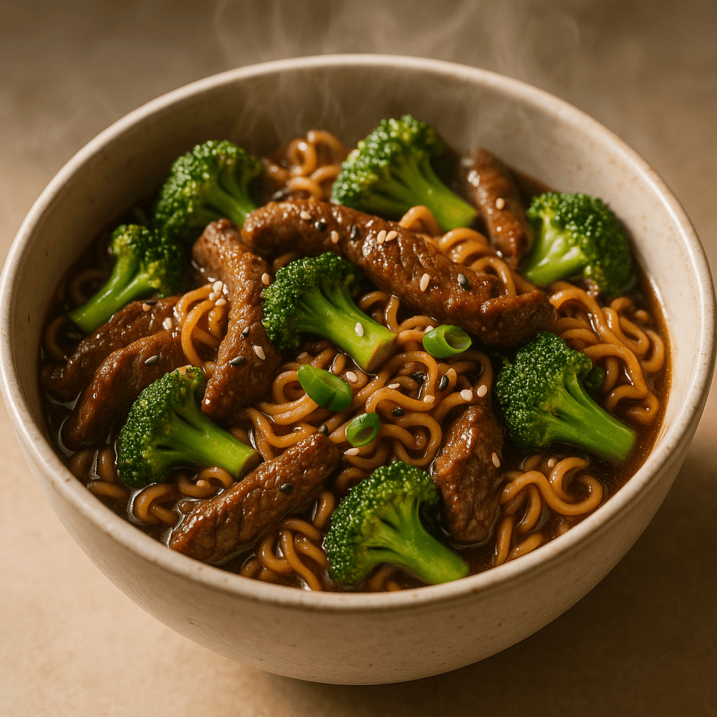 Rindfleisch-Brokkoli-Ramen-Pfanne