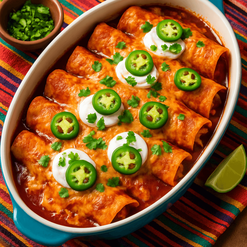Chicken Enchiladas – Saucy, Cheesy & Easy to Make