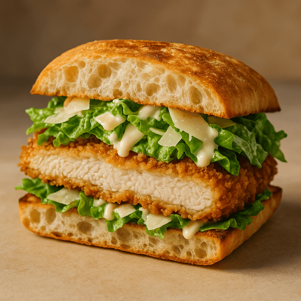 Knuspriges Hähnchen-Caesar-Sandwich