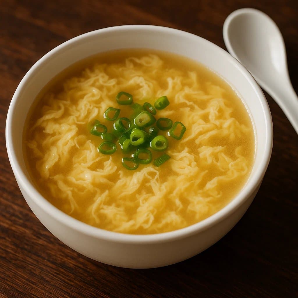 Eierblumensuppe (蛋花湯) – Klassische chinesische Eiertropfensuppe