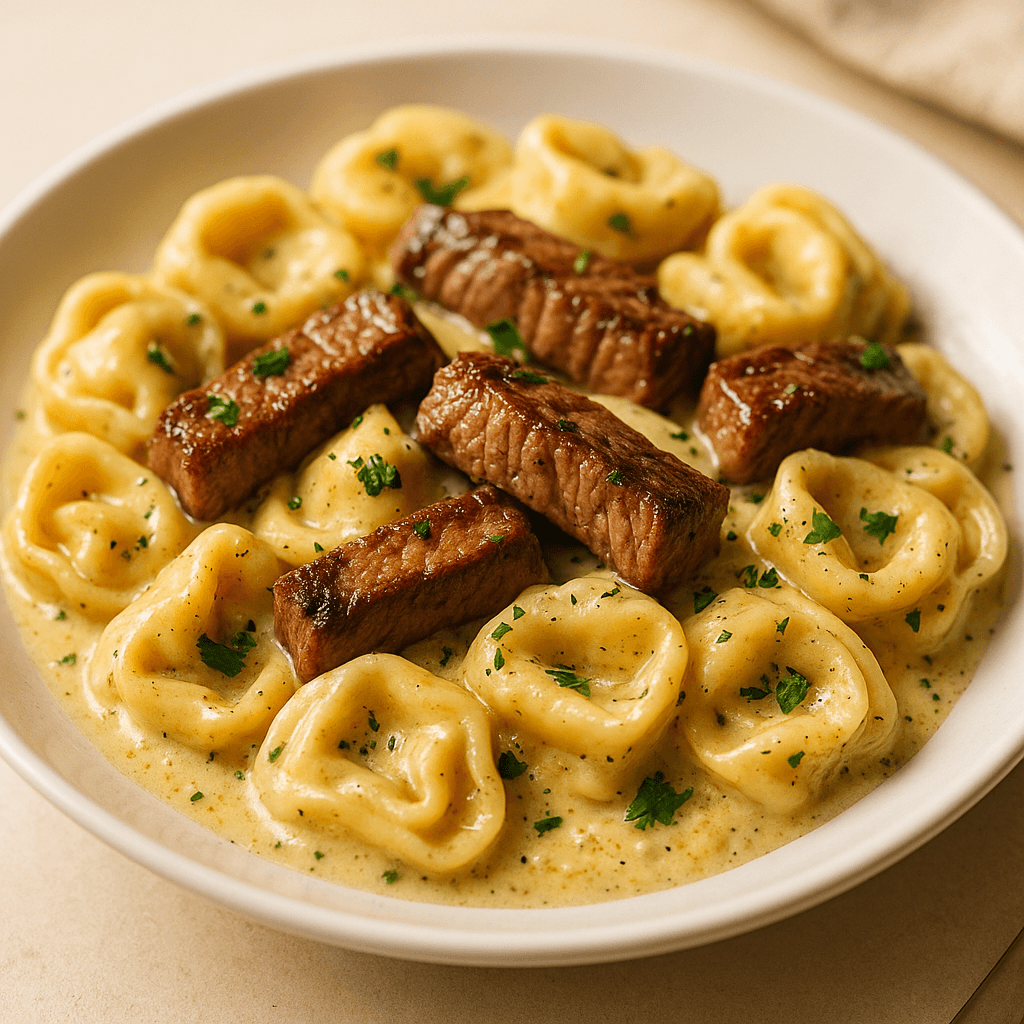 Knoblauch-Steak-Tortellini