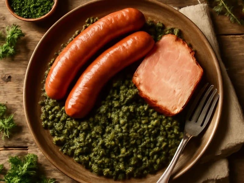 Green Kale Stew with Smoked Sausage