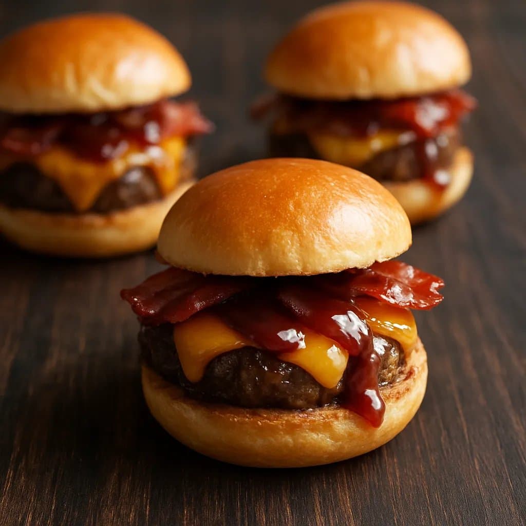 Grilled BBQ Bacon Cheeseburger Sliders