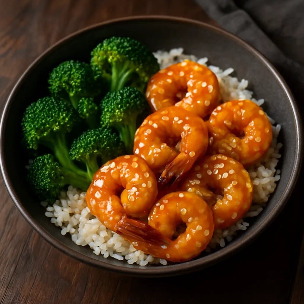 Honey Garlic Shrimp & Rice Bowl