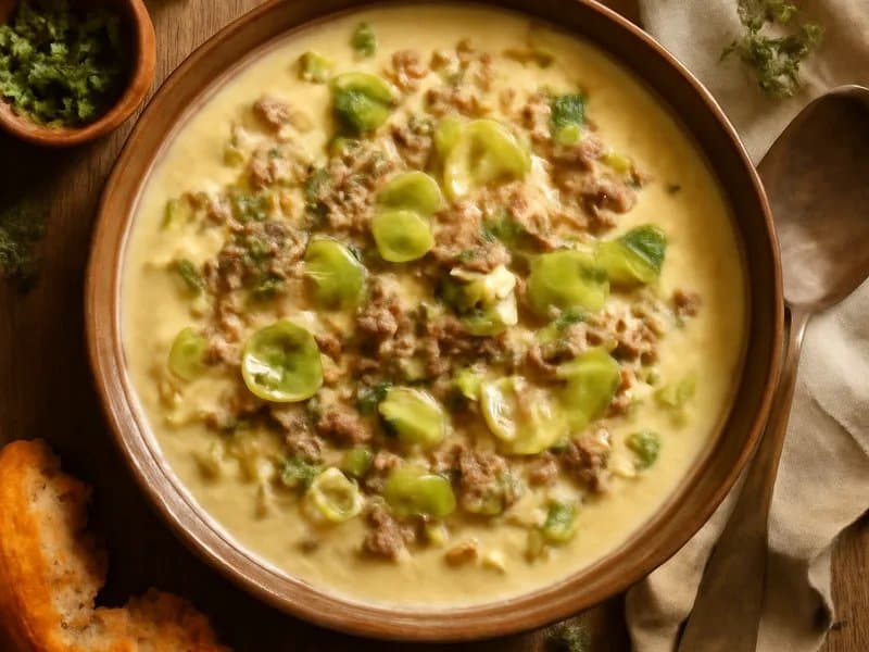 Leek & Minced Meat Soup