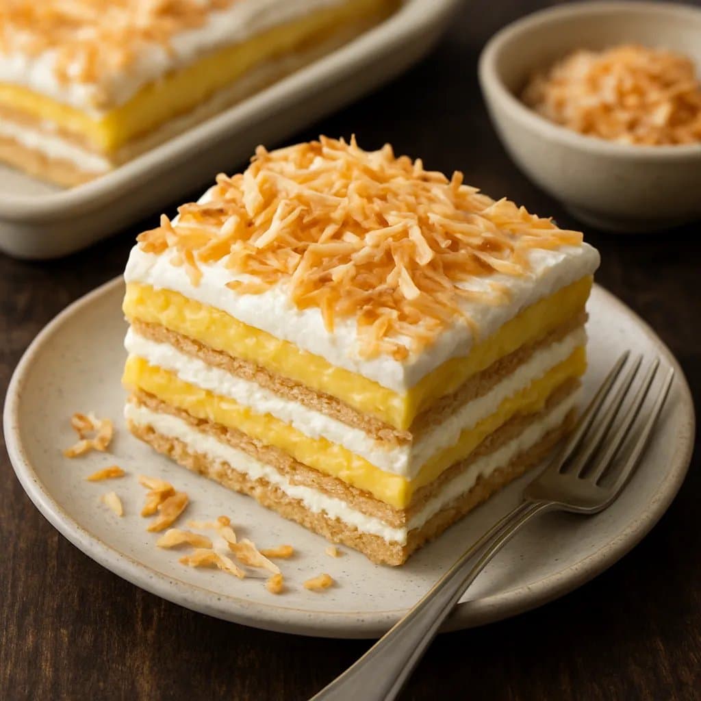 No-Bake Mango Coconut Icebox Cake – Tropical No-Oven Dessert