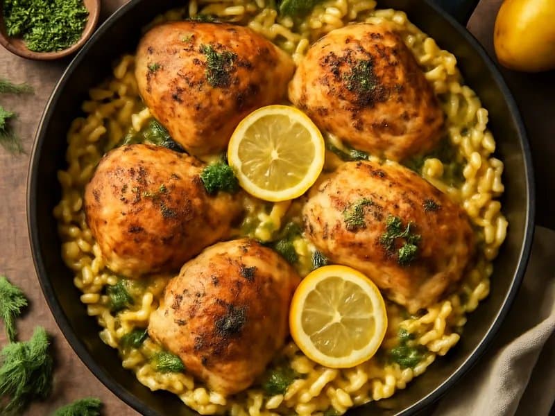 One-Pan Lemon Chicken with Spätzle