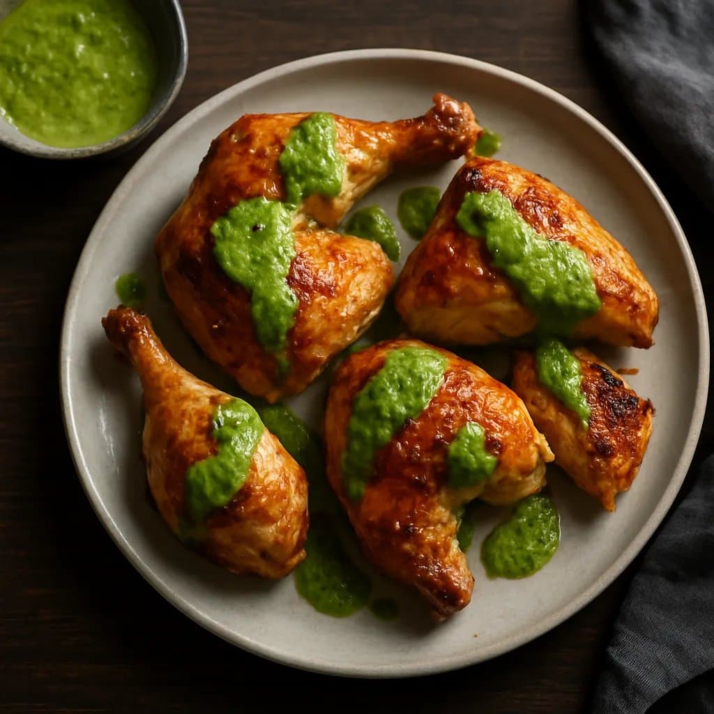 Peruvian Chicken with Green Sauce