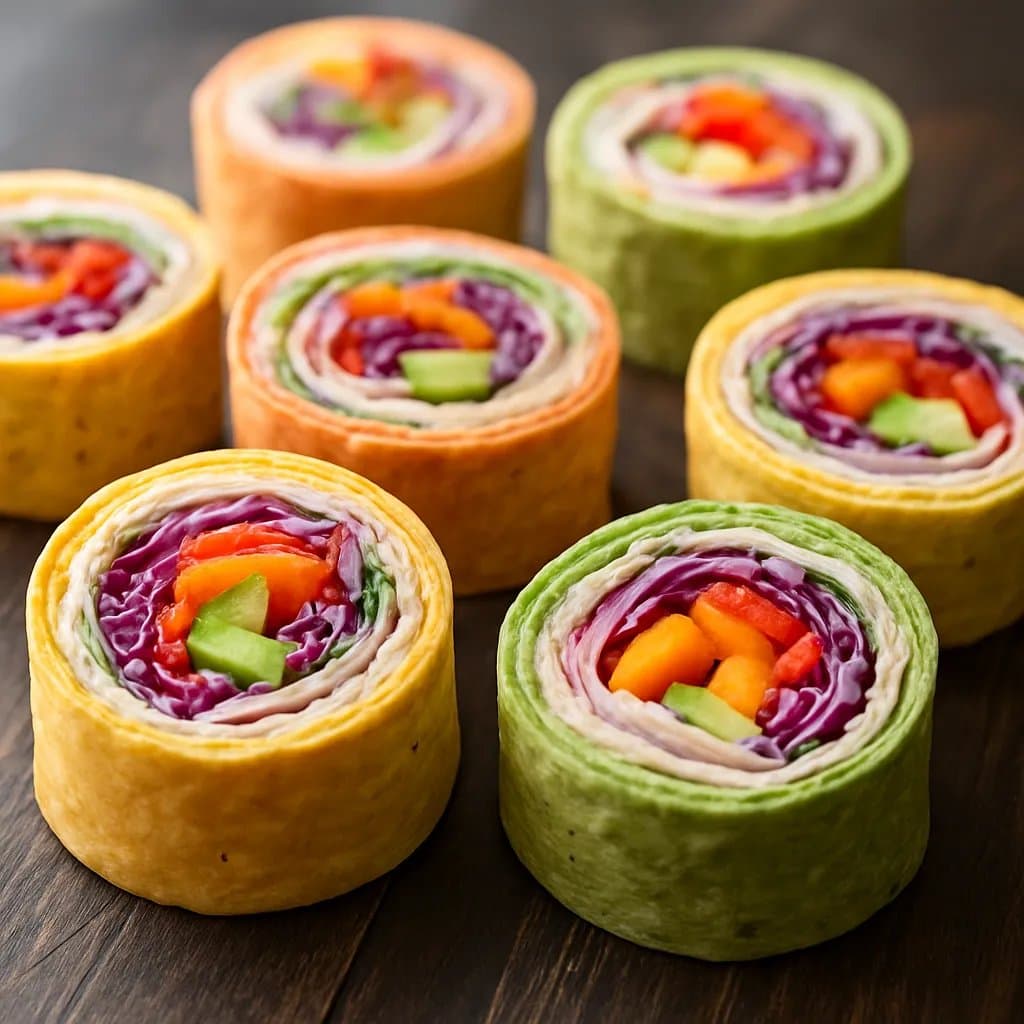 Rainbow Pinwheel Lunch Wraps