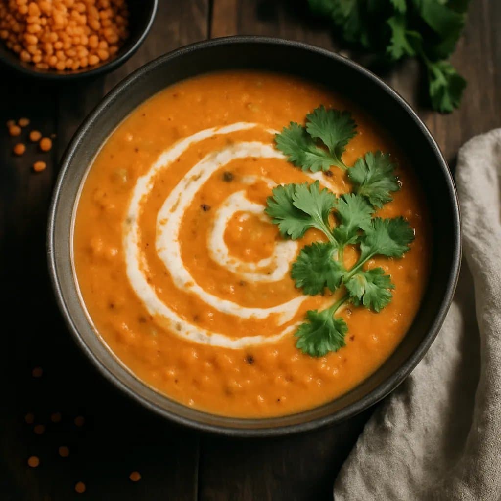 Red Lentil Coconut Curry Soup