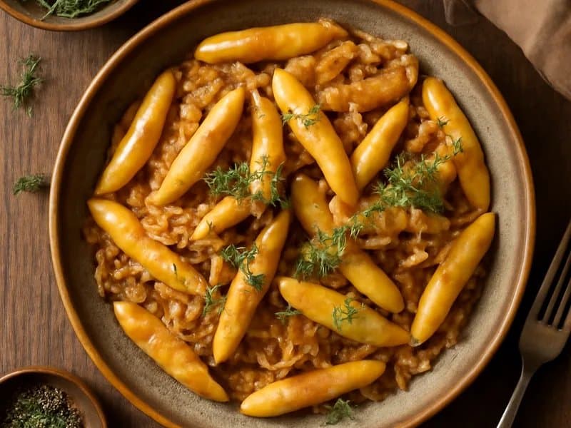 Schupfnudeln with Caramelized Sauerkraut
