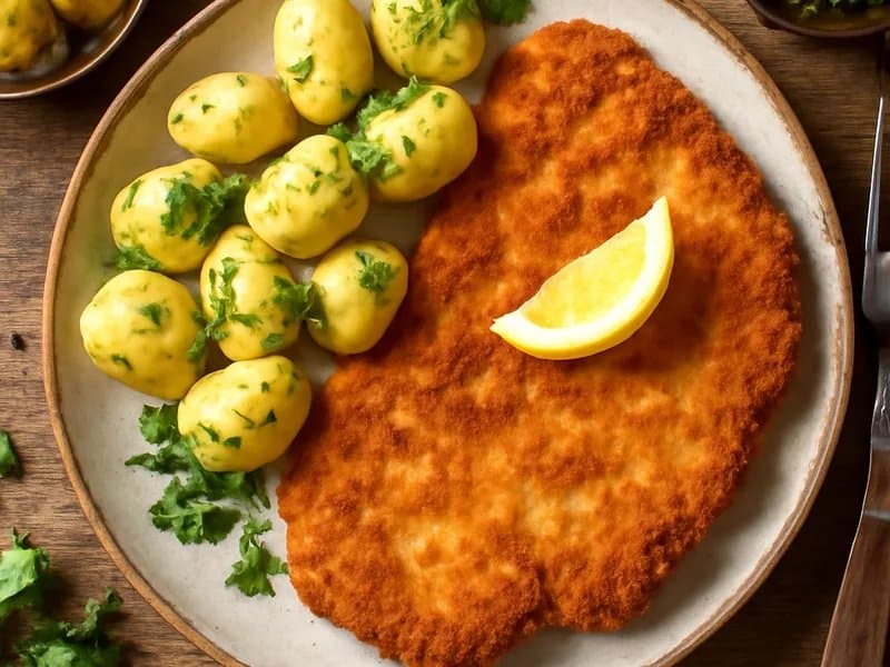 Wiener Schnitzel with Lemon & Parsley Potatoes